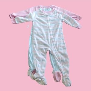 Sleep On It Pink/Light Turquoise Footie Pj's- size 24mos 2pc, NWT